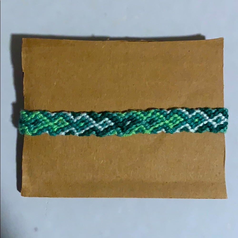 Green Homemade Arrowhead Friendship Bracelet!